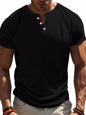 Men's Full Size Ribbed Button-Down Casual T-Shirt Plus Size New Era Fashion LLc