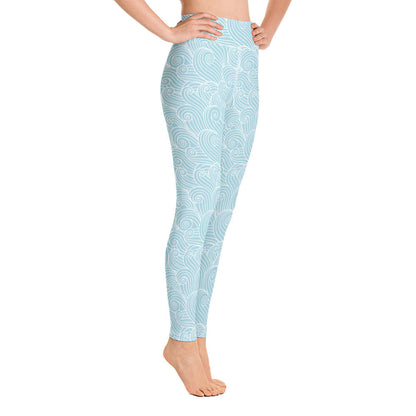 Women's Blue Ocean Swirl Yoga Leggings New Era Fashion LLc