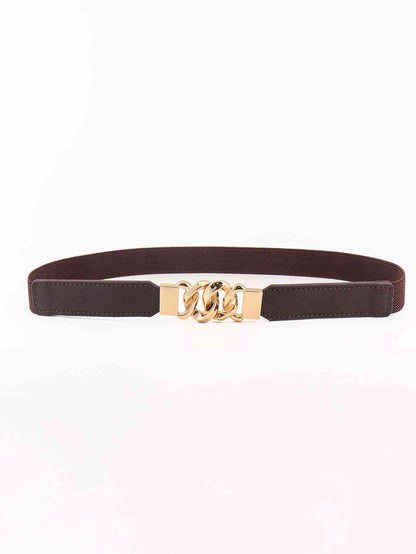 ElegantStyle Zinc Alloy Buckle Elastic PU Belt – Versatile and Stylish Accessory See size chart under “more details” The Fashion Celestial