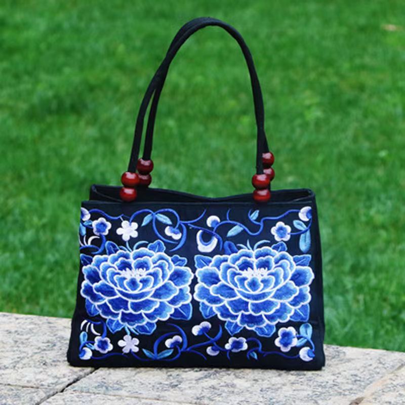 Embroidered Handbag, Double Zipper Bag, Women's Printed Handbag NovaCart