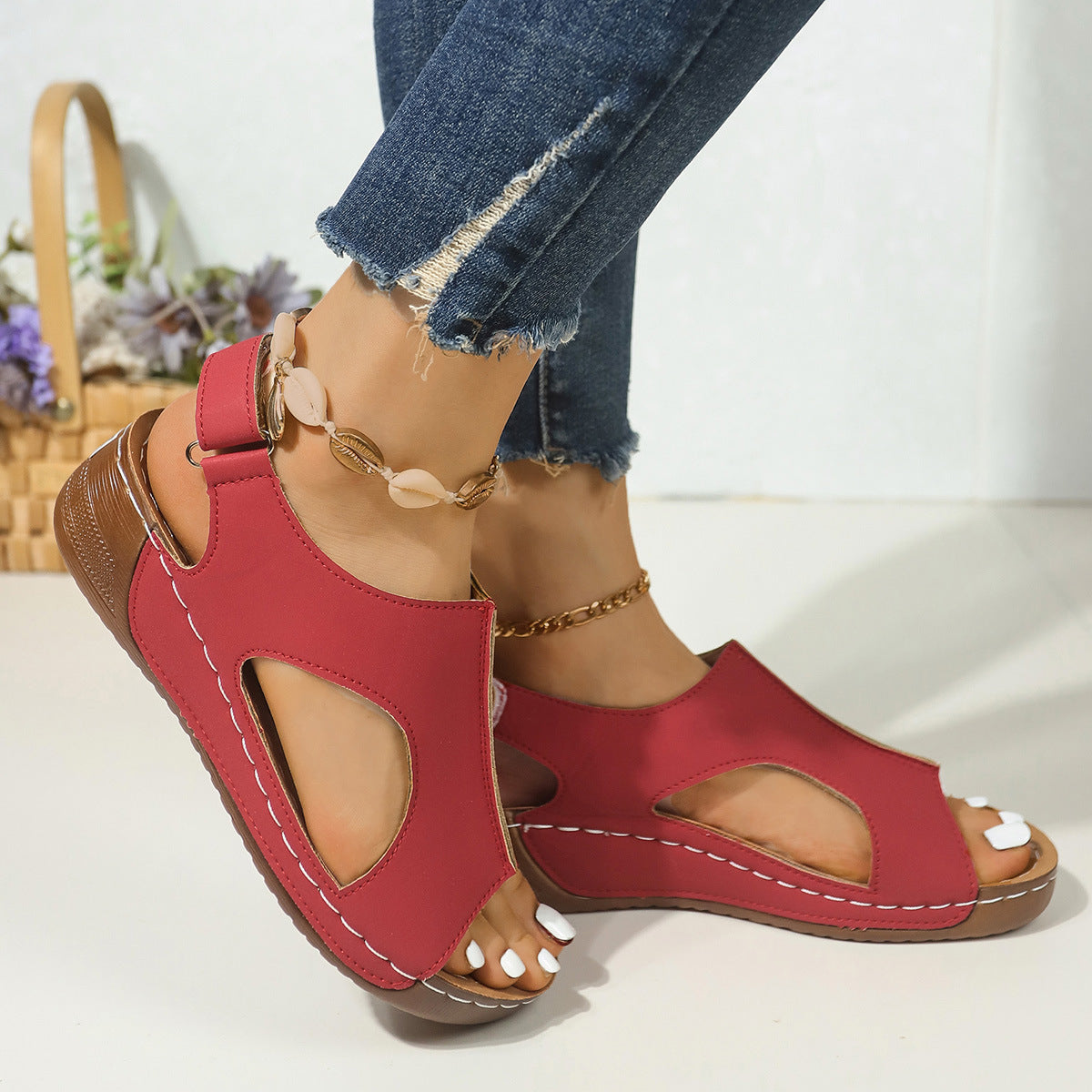Women's Casual Velcro Strap Sandals FitiqueFit