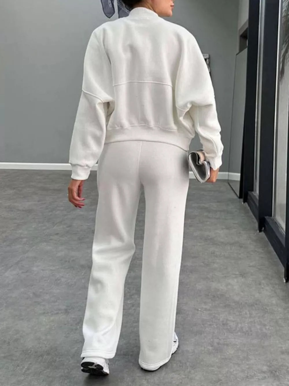 Baseball Collar Zip Up Outerwear and Drawstring Pants Set New Era Fashion LLc