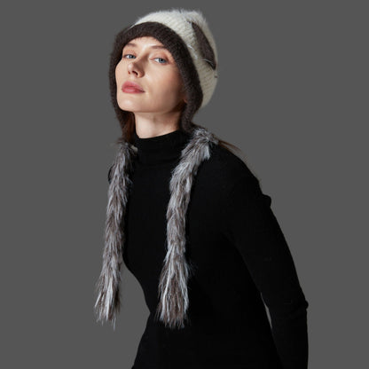 Cat Ears Mink Wool Ear-Protection Knitted Hat — Cozy Animal Ear Beanie FitiqueFit