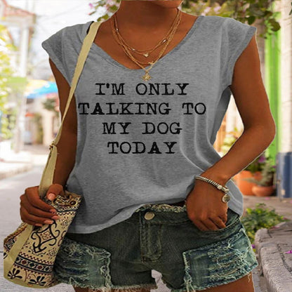 Women's V-Neck Printed Short Sleeve Loose Top – 14 Colors S–4XL FitiqueFit