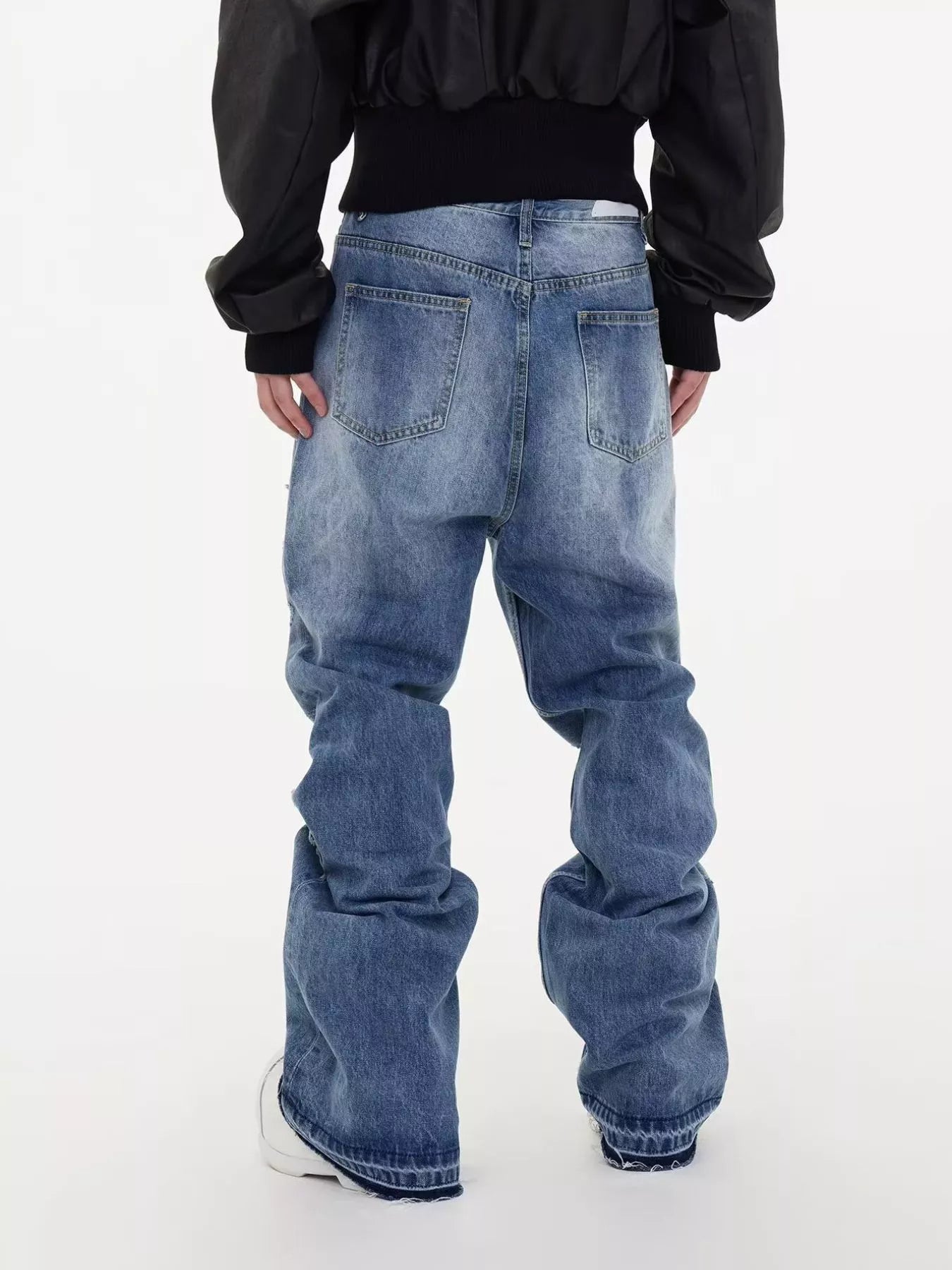 Men's Full Size Distressed Wide Leg Jeans Plus Size New Era Fashion LLc