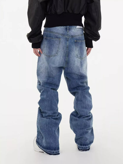 Men's Full Size Distressed Wide Leg Jeans Plus Size New Era Fashion LLc