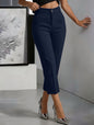 Women's High-Waisted Straight-Leg Pants – Drapey Cropped Fit FitiqueFit