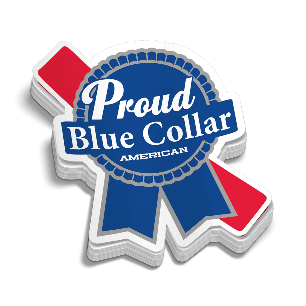 Proud Blue Collar Hard Hat Decal Armed American Supply