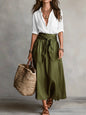 Button-Down Shirt & Straight Skirt Two-Piece Set FitiqueFit