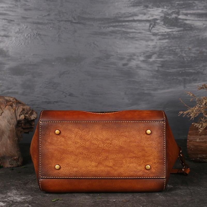 Mandala Embossed Leather Shoulder Bag Country in My Heart