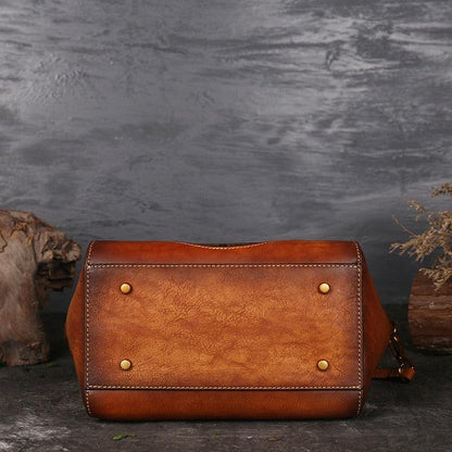 Mandala Embossed Leather Shoulder Bag Country in My Heart