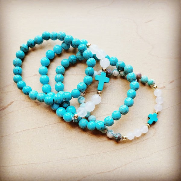 Natural Jade and Howlite Beaded Stretch Breacelet Shop Style & More | Fresh Looks, Everyday Deals & Free Shipping