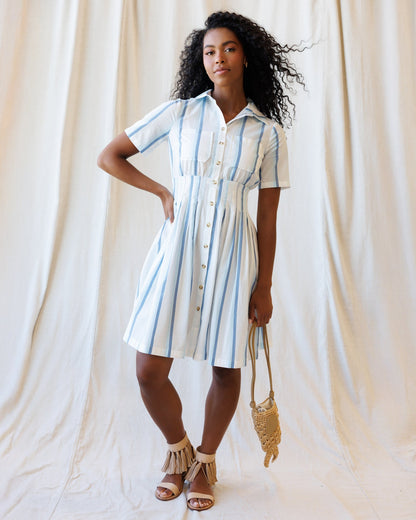 Seaside Stripe Dress Downeast