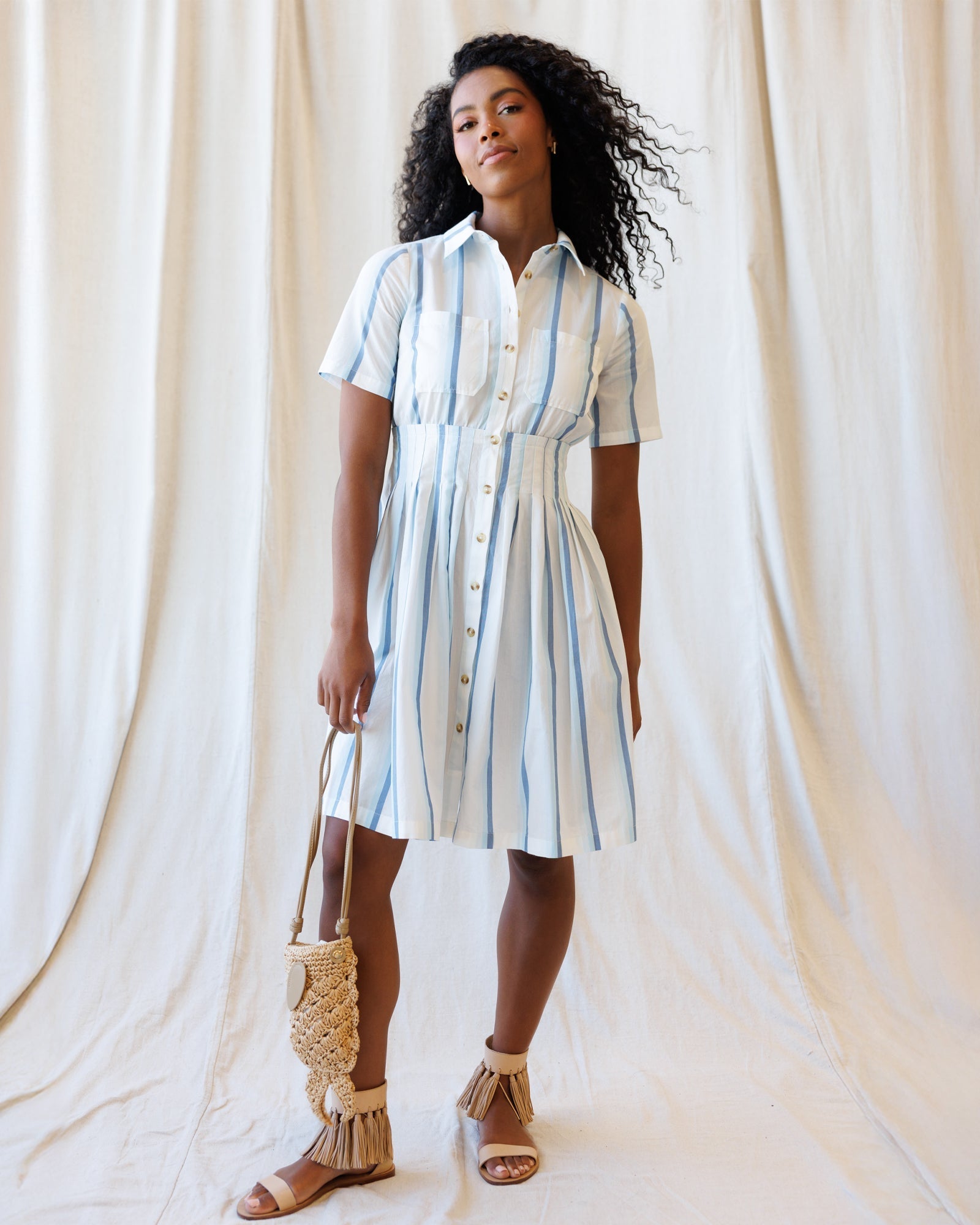 Seaside Stripe Dress Downeast