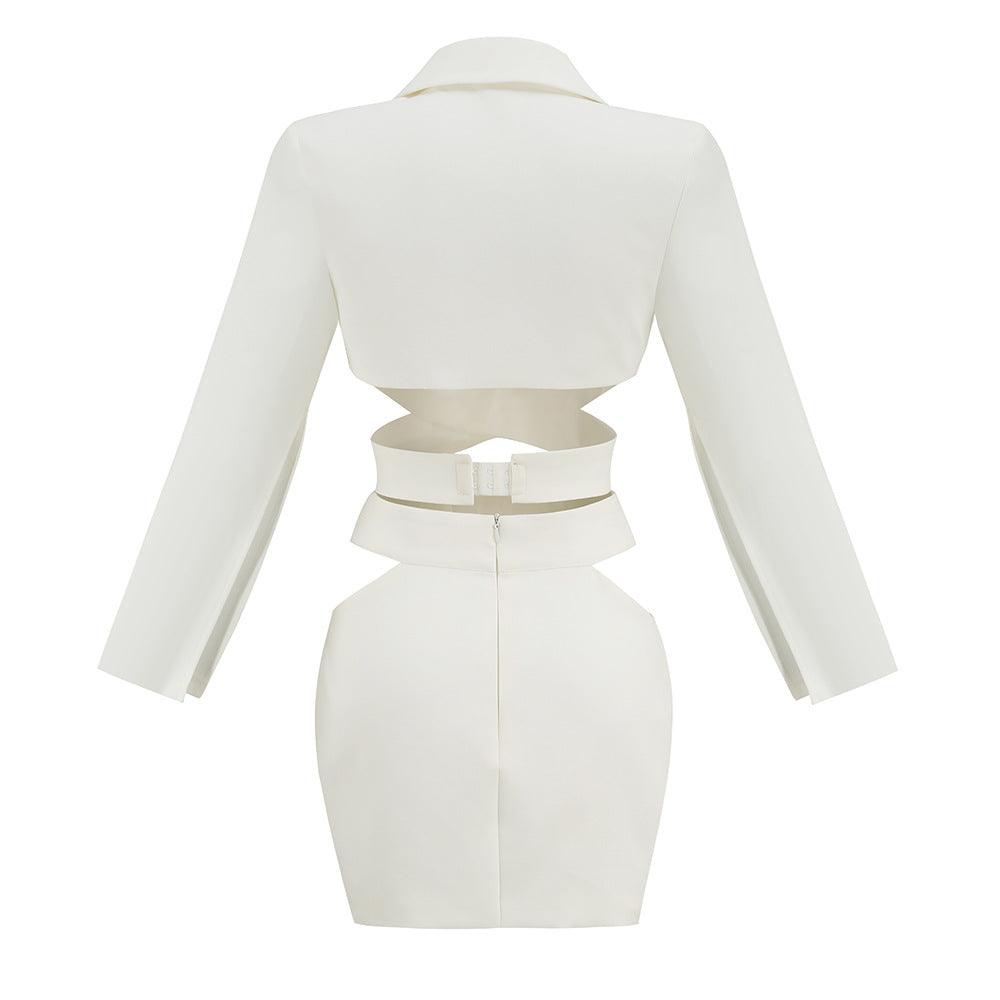 Chic White V-Neck Suit Set Country in My Heart