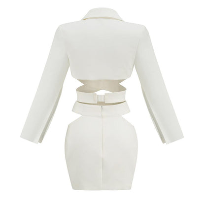 Chic White V-Neck Suit Set Country in My Heart