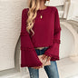 Elegant Socialite Trumpet Sleeved Top – Stylish Ruffled Blouse for Trendy Women Country in My Heart
