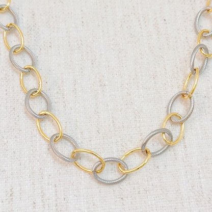 Cabled Texture Two Tone Chain Necklace Shop Style & More | Fresh Looks, Everyday Deals & Free Shipping
