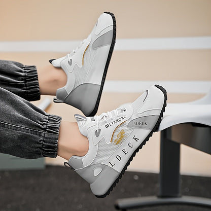 Golden Accent Mesh Sneakers Breathable Light Customizable
