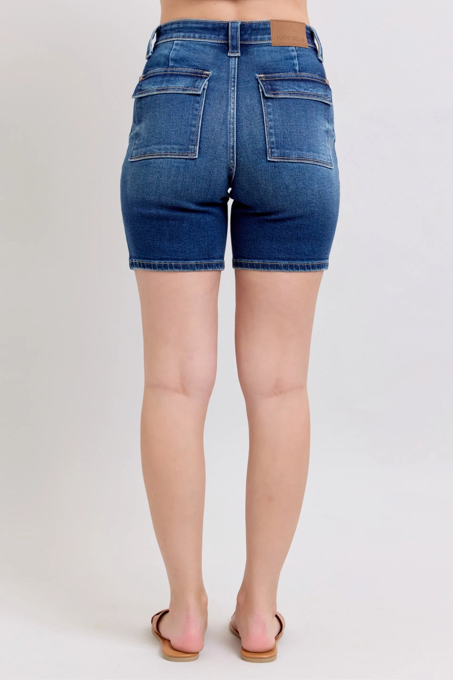 Judy Blue Full Size High Waist Bermudas Jeans W/ Back Flap Pockets Plus Size New Era Fashion LLc