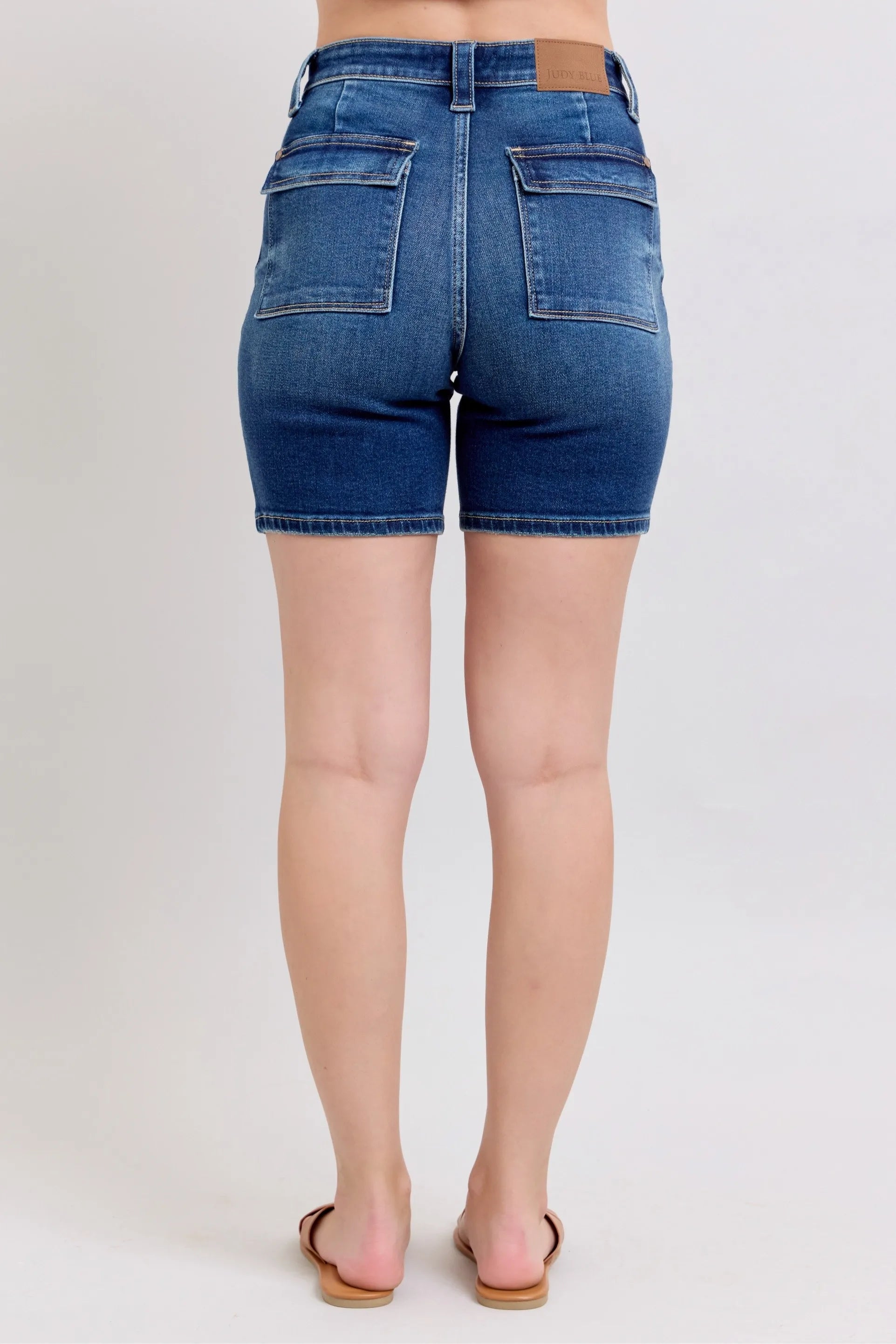 Judy Blue Full Size High Waist Bermudas Jeans W/ Back Flap Pockets Plus Size New Era Fashion LLc