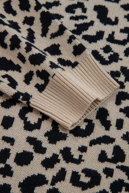 Leopard Drop Shoulder Chunky Cardigan Sweater Shop Style & More | Fresh Looks, Everyday Deals & Free Shipping