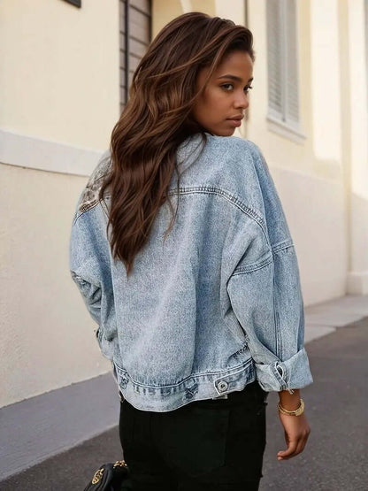 Leopard Print Denim Jacket - Stylish Women's Streetwear SnagBag