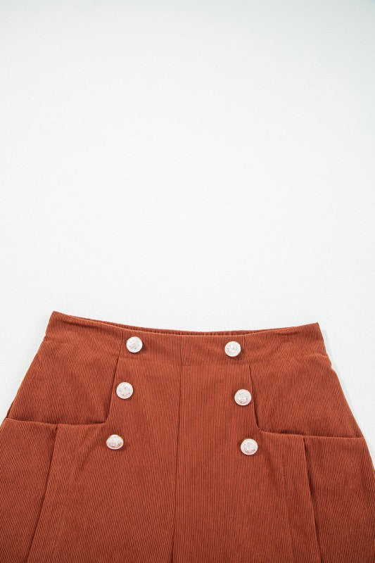 Corduroy Scalloped Edge High Waist Shorts See size chart under “more details” The Fashion Celestial