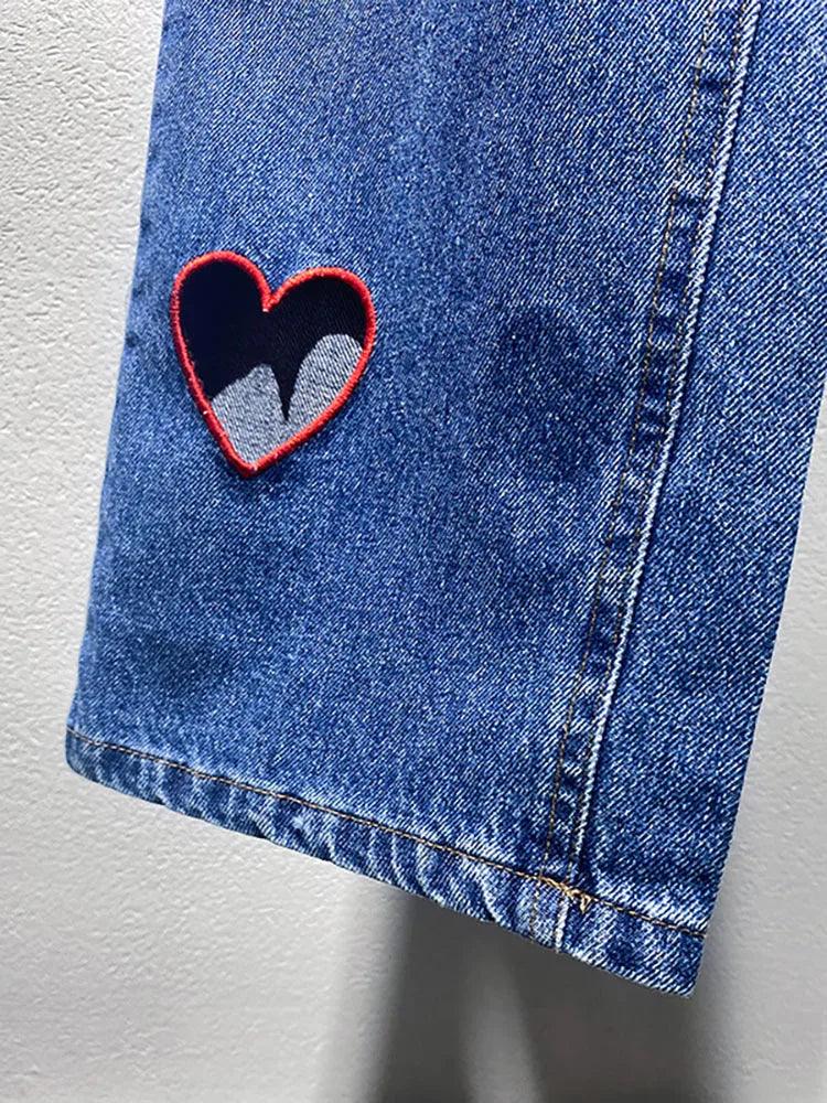 Heart Cutout Wide Leg Jeans | Romantic Wear for Women Country in My Heart