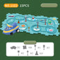 DIY assembly of children's puzzle track car with various scenarios city map construction electric puzzle track car