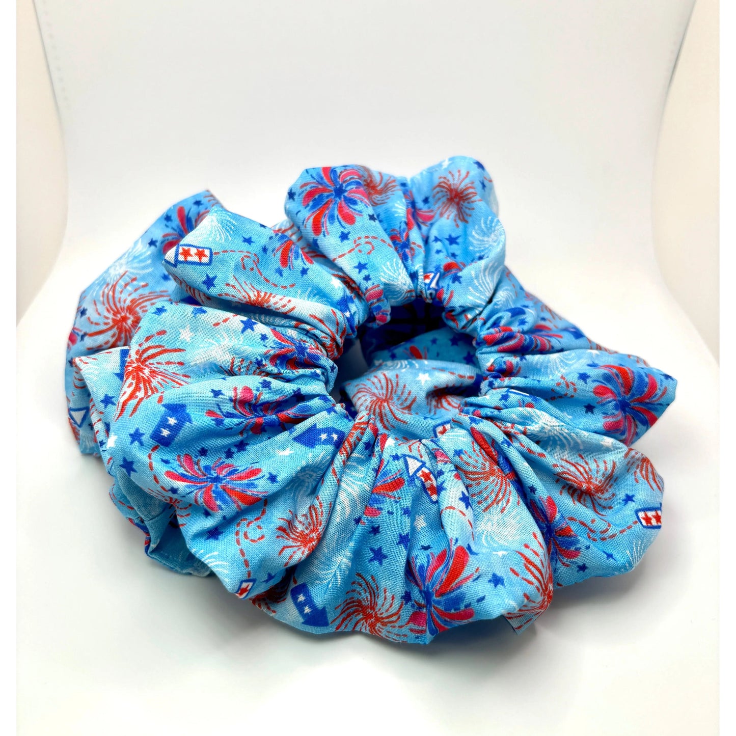 Blue Fireworks 4th of July Scrunchie Enchanted Scrunch