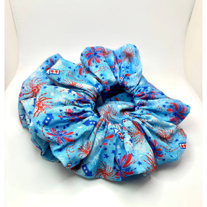 Blue Fireworks 4th of July Scrunchie Enchanted Scrunch