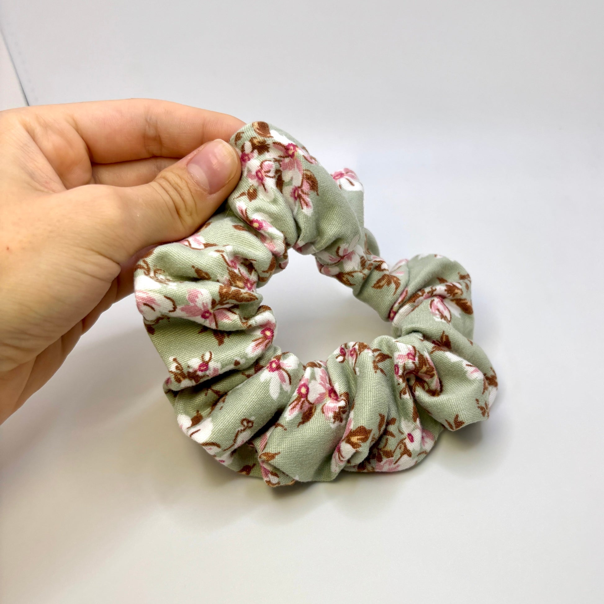 Mini Pink Floral Sage Scrunchie Enchanted Scrunch