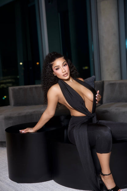 Sexy Halter Blackless Jumpsuit DALOVELY STYLE