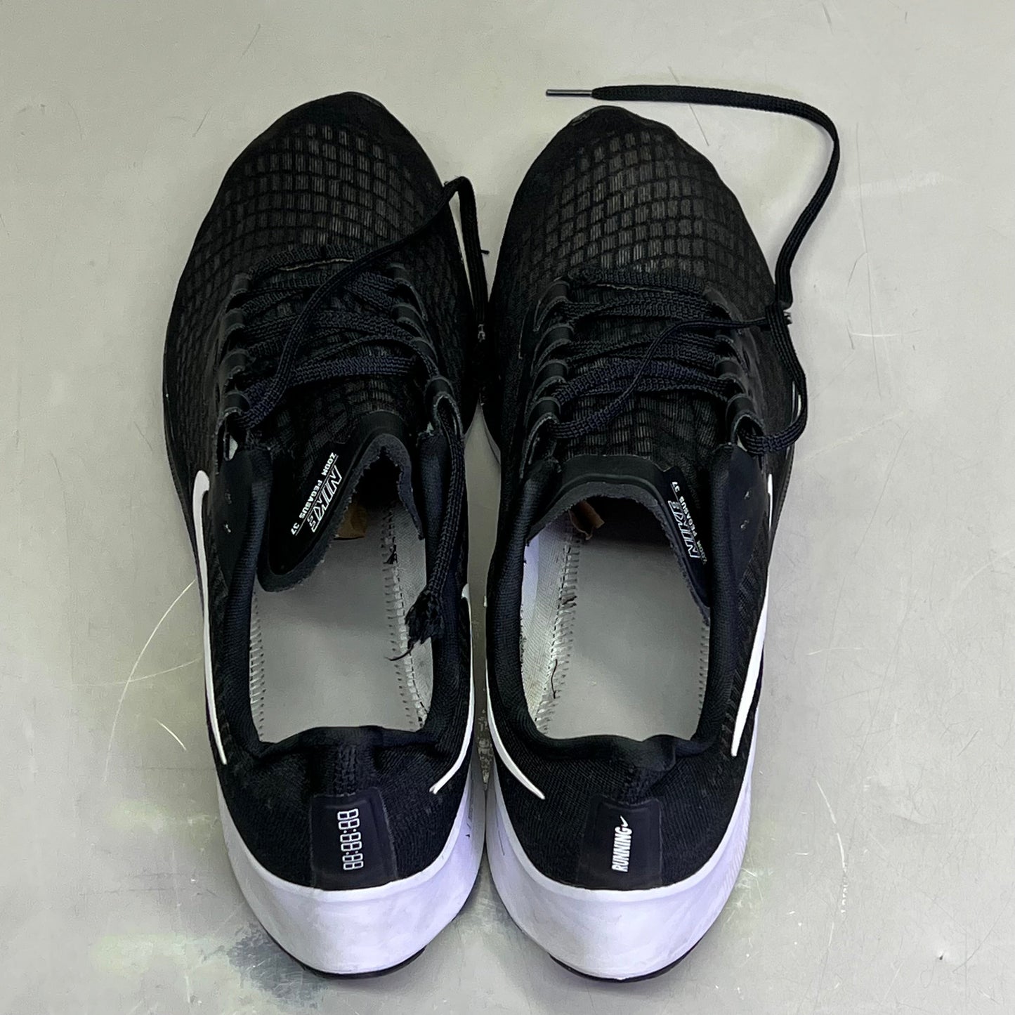 NIKE Air Zoom Pegasus 37 Running Shoes Men's Sz 14 Black/White (Pre-Owned) PayWut