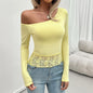 Lace Embrace One Shoulder Top - Sexy Lace Detail Fashion Top for Women Country in My Heart