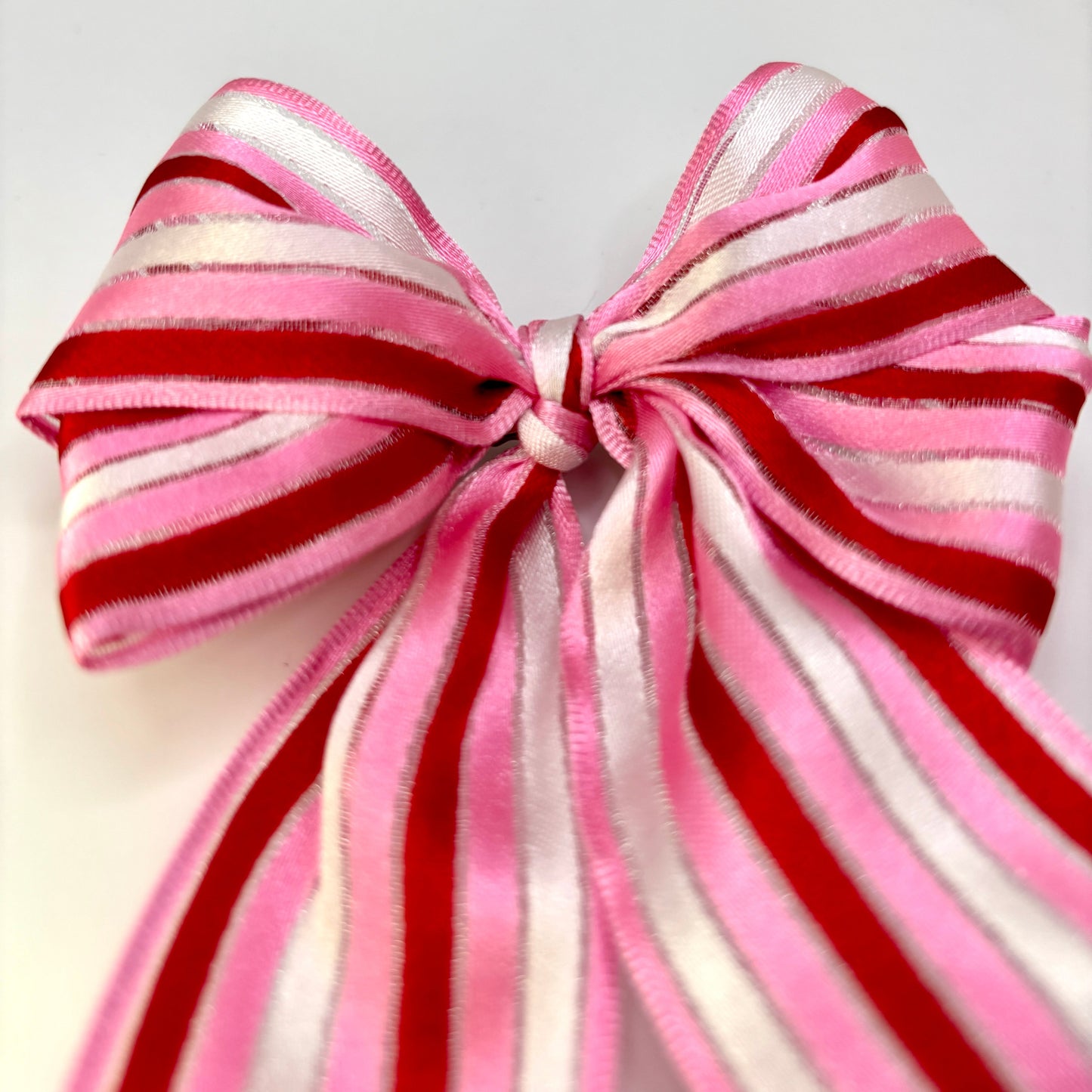 Striped Valentine's Day Double Bow Enchanted Scrunch