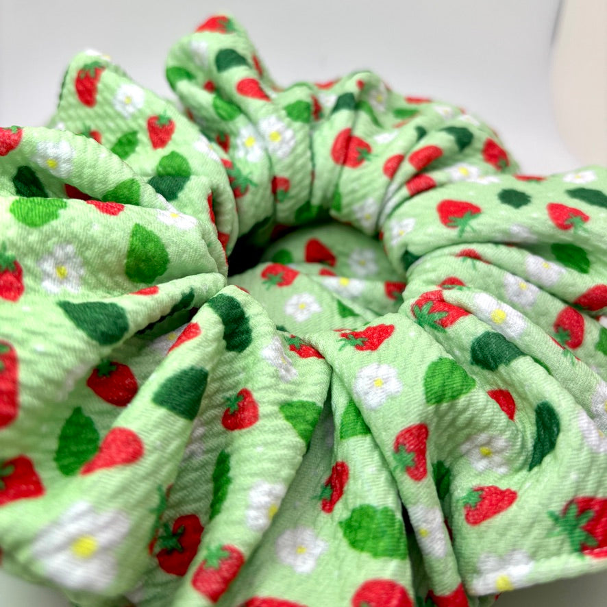 Green Strawberry Bullet Scrunchie Enchanted Scrunch