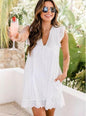 Women's Country Lace Jacquard Hollow V-Neck Dress Country in My Heart
