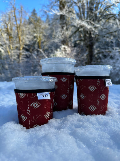 Red snake boots coffee sleeve | western coffee sleeve BashDesignsCo