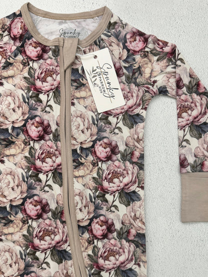 Perfect Peony Vintage Floral Bamboo Zippy