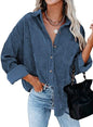 Corduroy Country Chic Shirt – Stylish Single-Breasted Cowgirl Shirt Country in My Heart