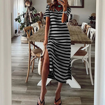 Spring European Style Loose Floral Dress