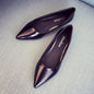 Pointed Toe and Flat Work Shoes for Women in Black/Nude