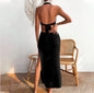 Women's Solid Color Organza Beach Cover Up Dress