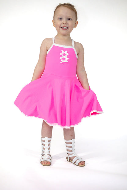Molly Athleisure Dress - Barbie Pink Always In Bloom Clothing Co