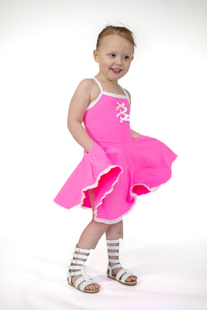 Molly Athleisure Dress - Barbie Pink Always In Bloom Clothing Co