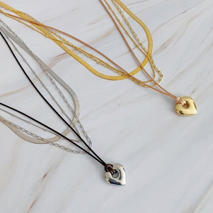Perfectly Layered Heart And Chain Necklace Shop Style & More | Fresh Looks, Everyday Deals & Free Shipping