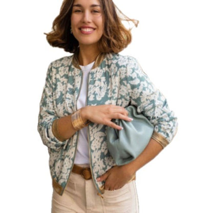 Casual Jacket Slim-fit Zipper Printed Jacket See size chart under “more details” The Fashion Celestial