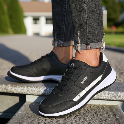 VanWeir Lightweight Men'S Shoes | Navy Blue/White, Lace-up sneakers with MD/TPR Sole, Breathable Fabric Lining for Outdoor, Hiking & Casual Wear NovaCart